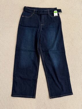 Time and Tru Denim wide leg blue Jeans trouser jeans w/ belt Size 10 NEW NWT